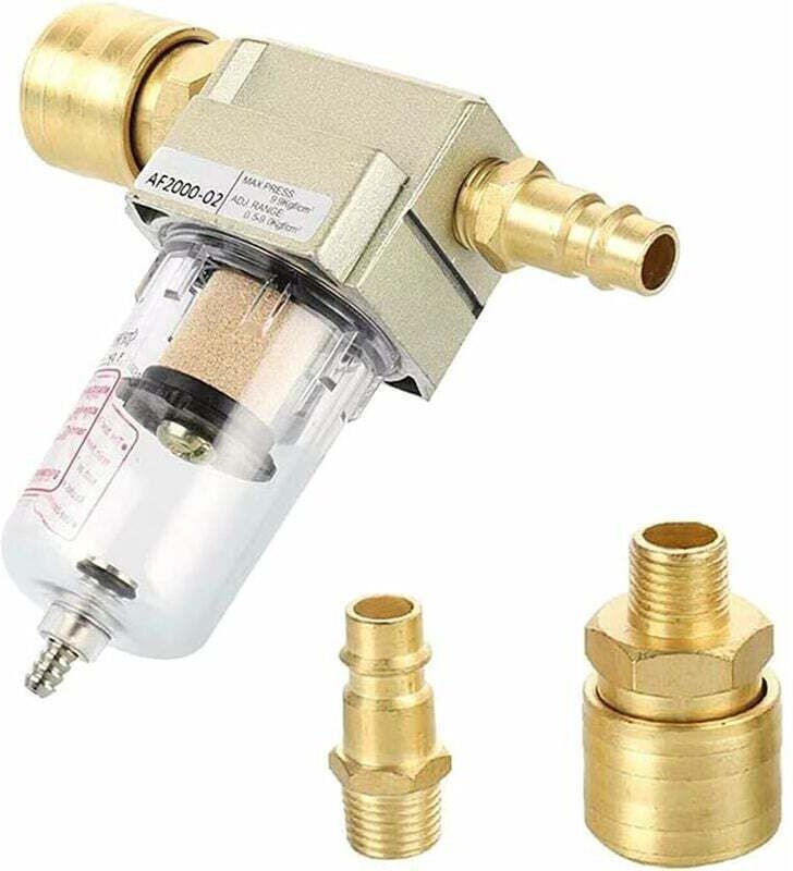 Druckluftfilter, 1/4" Druckluft-Wasserabscheider, Wasserabscheider/Ölabscheider mit Schnellanschluss für Kompressorfilte...