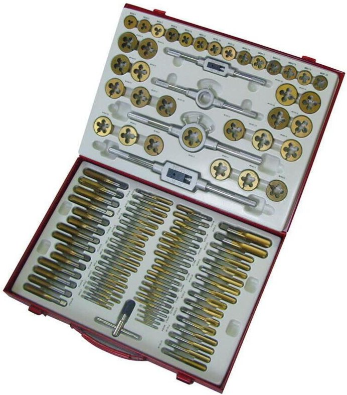 Maschinen H070300003 Gewindeschneidsatz 101teilig hss metrisch M2, M3, M4, M5, M6, M7, M8, - Holzmann