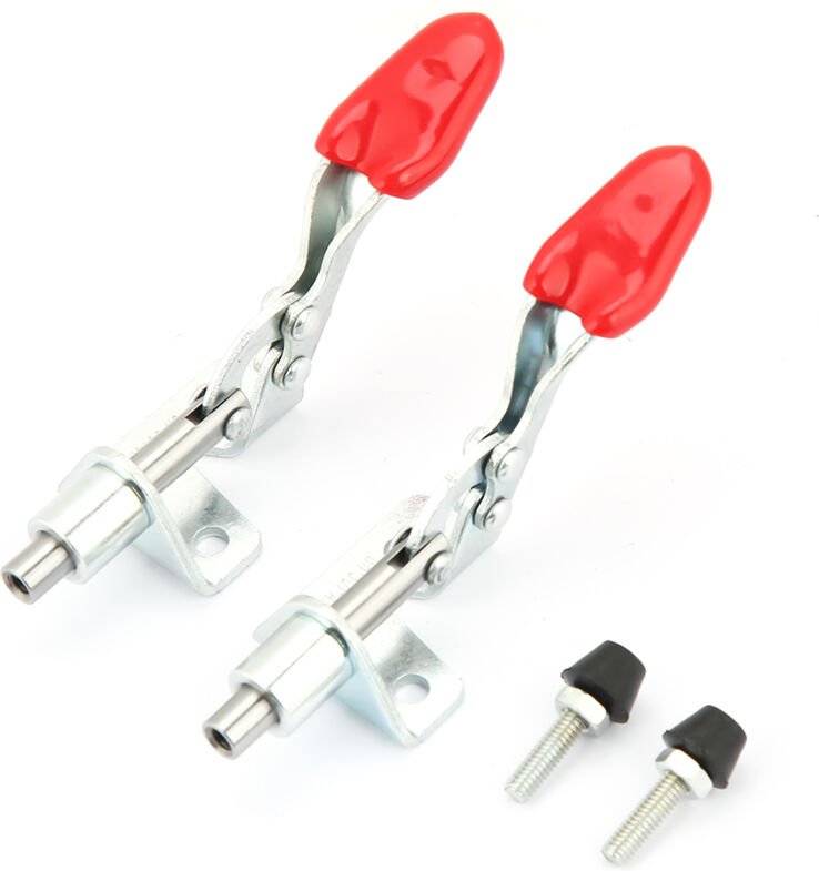 Set aus 2 vertikalen Schnellspann-Kniehebelklemmen aus verzinktem Eisen