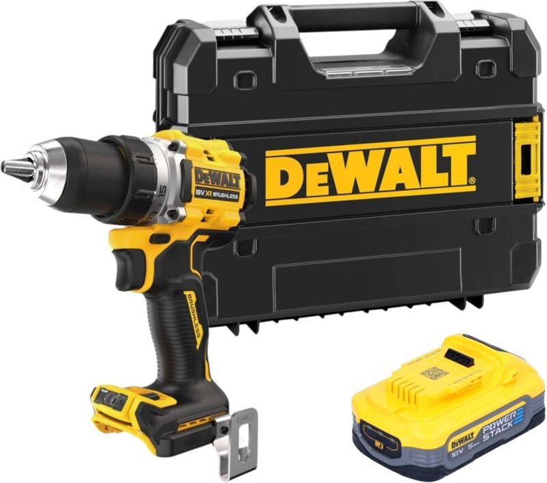 DeWalt DCD 800 NT Akku Bohrschrauber 18 V 90 Nm Brushless + 1x Powerstack Akku 5,0 Ah + TSTAK - ohne Ladegerät