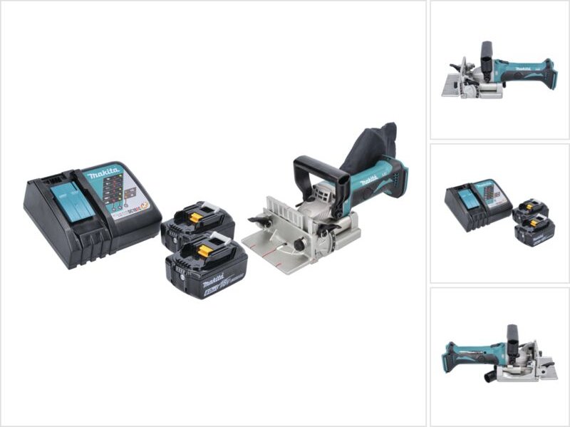 Makita - dpj 180 rg Akku Nutfräse 18 v 100 mm + 2x Akku 6,0 Ah + Ladegerät