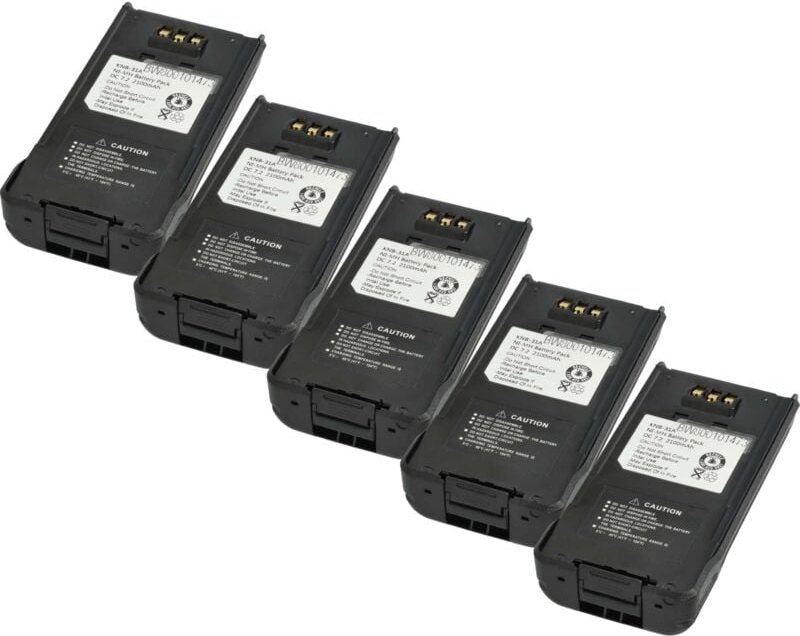 vhbw 5x Akku kompatibel mit Kenwood TK-5210, TK-3185, TK-3180K, TK-5310, TK-5210K, TK-5210G Funkgerät, Walkie Talkie (21...