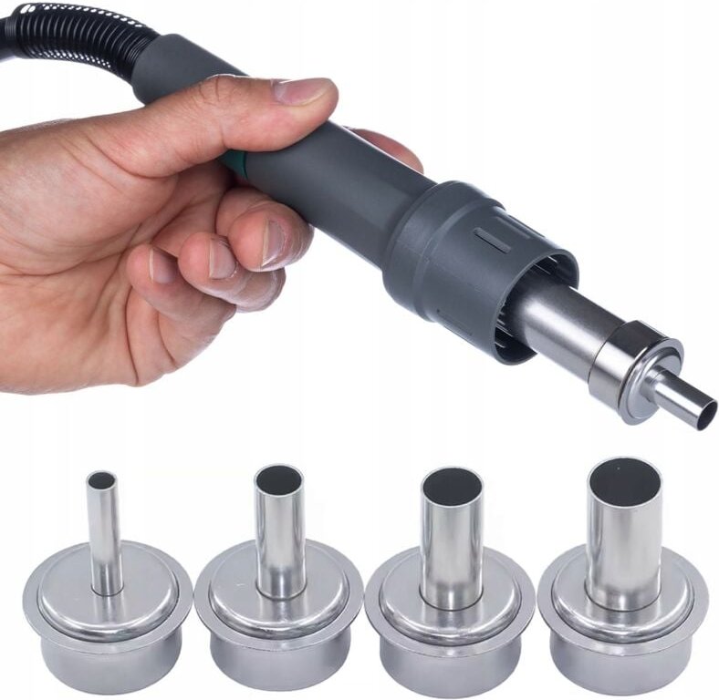 Rosfix Set Heißluftdüsen Gerade – 4 Größen: 5/8/10/12 mm Edelstahl Für Quick 861DW/DE/DA/DL & Rosfix AirFlow-X 861DW Zub...