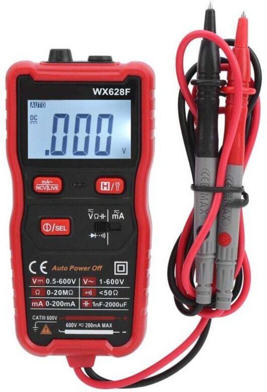 Multimètre Numérique Mini Testeur Résistance Tension AC DC Plage Automatique Sans Contact