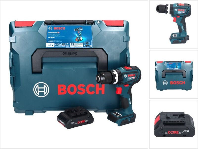 Bosch GSB 18V-90 C Professional Akku Schlagbohrschrauber 18 V 64 Nm Brushless + 1x ProCORE Akku 4,0 Ah + L-Boxx - ohne L...
