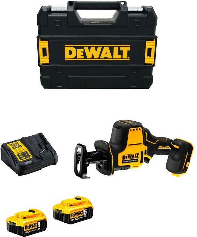 Dewalt - Mini-Säbelsäge DCS369P2T (2 x 5,0 Ah + DCB115 + tstak ii)
