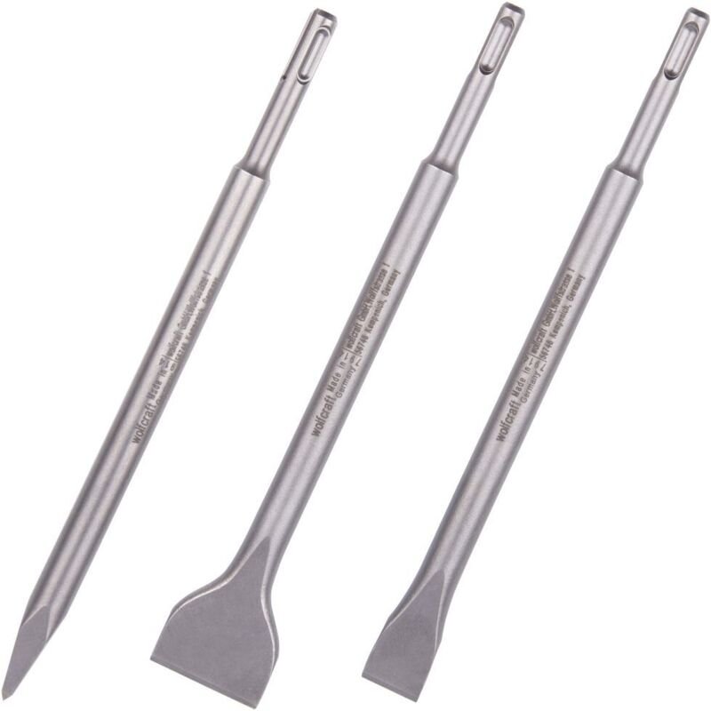 Wolfcraft - i Meißel-Set i 7914000 i 3-tlg., SDS-plus Schaft, hammerschlagfest
