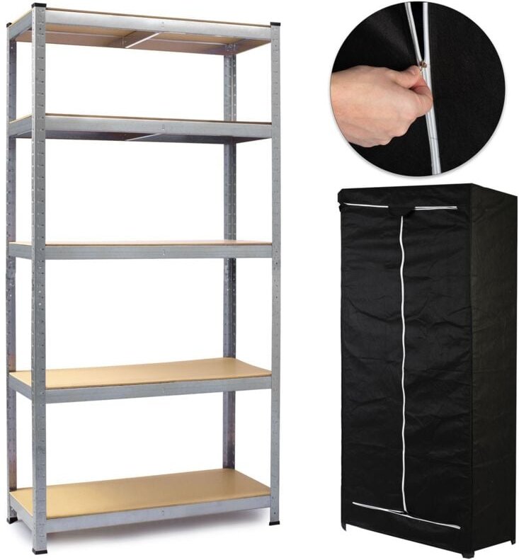 Lagerregal aus Metall 180 x 90 x 40 cm Humberg HR-812 + KOSTENLOSE Abdeckung