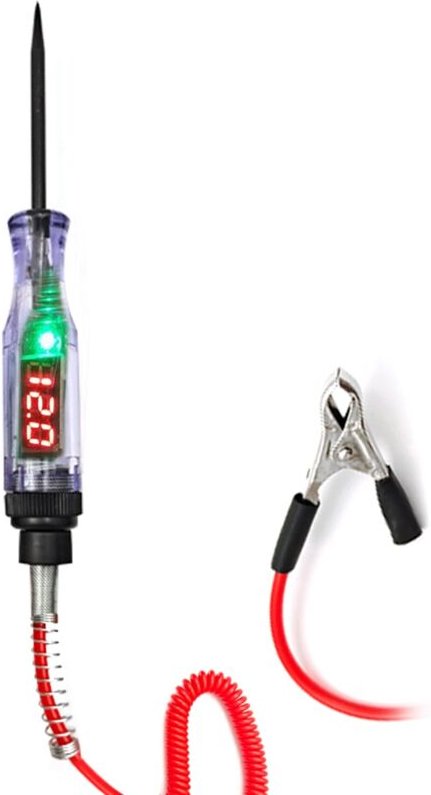 Decdeal 3-48V tragbares Kfz-Elektro-Digital anzeigegerät Tester LKW-Sonde-Prüf stift licht mit 2.8M Federdraht