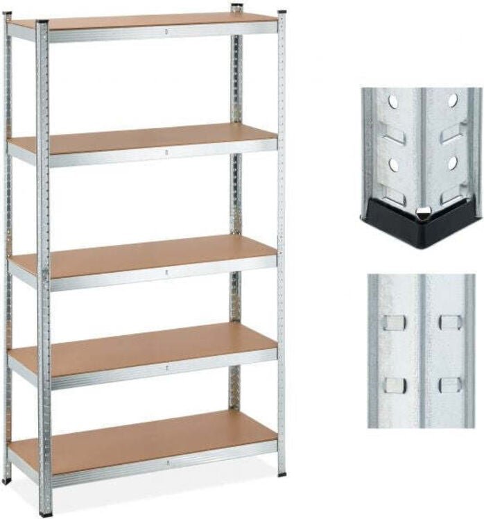 Verzinkte schwerlastregale mit 5 ebenen 8831026