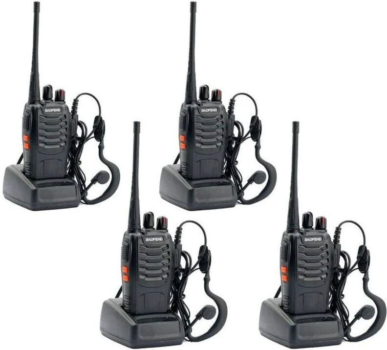 BF-888S Zwei-Wege-Funkgerät Walkie Talkie (4er-Pack) und USB-Programmierkabel (1 Stück)