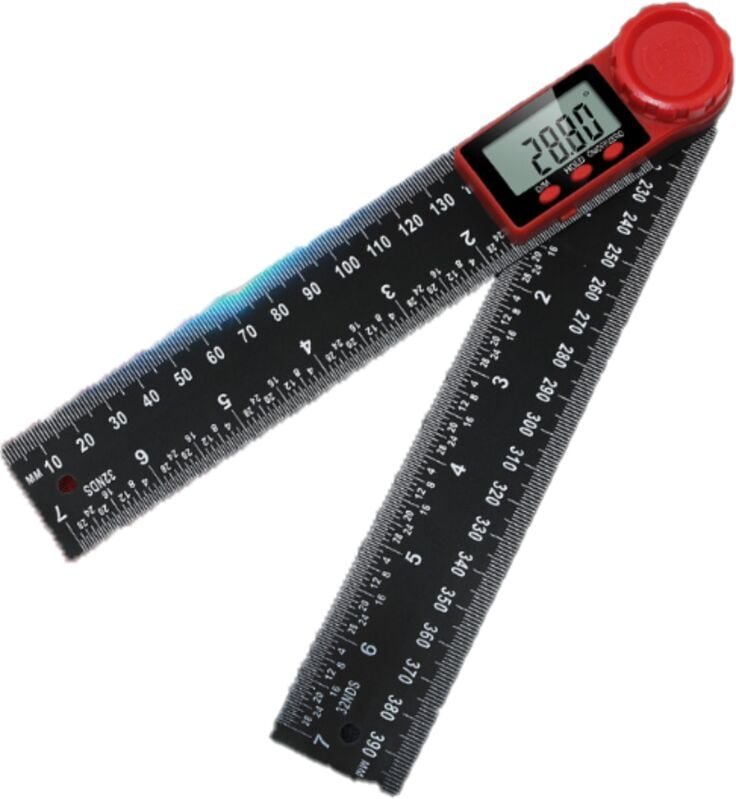 Winkelmesser, digitaler Winkelmesser mit 2-in-1-Anzeige, digitaler Messschieber, schwarzer Messschieber, Wasserwaage