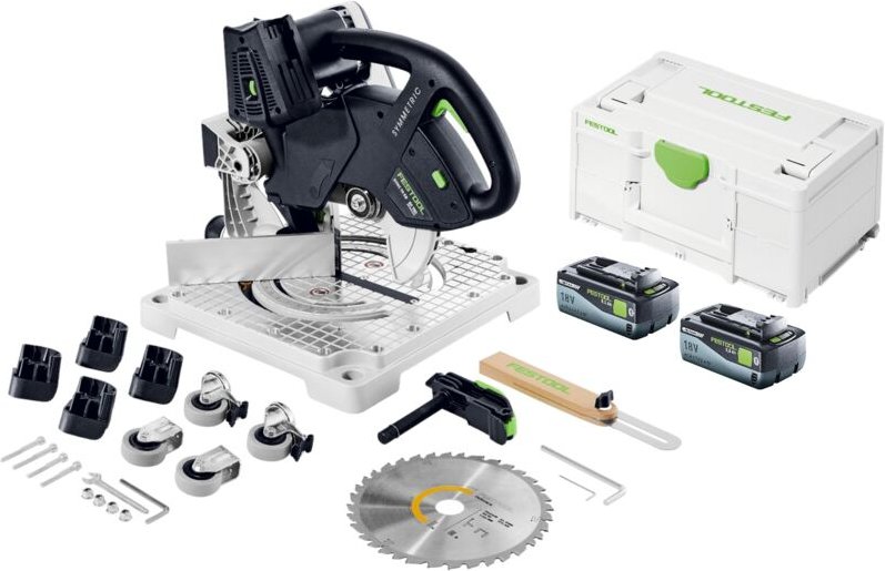 Festool - symc 70 EB-Basic symmetric Akku Leistensäge 36 v ( 2 x 18 v ) 216 mm + 2x Akku 8,0 Ah + Systainer - ohne Ladeg...