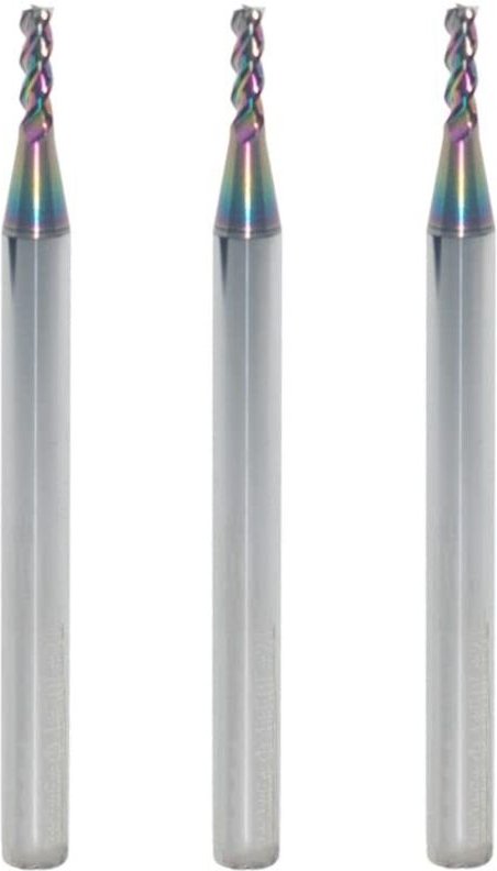2 mm Vierkant-Schaftfräser aus Wolframkarbid für Aluminium- und Kupferanwendungen, 3 Schneiden, 50 mm Länge, 4 mm Schaft...