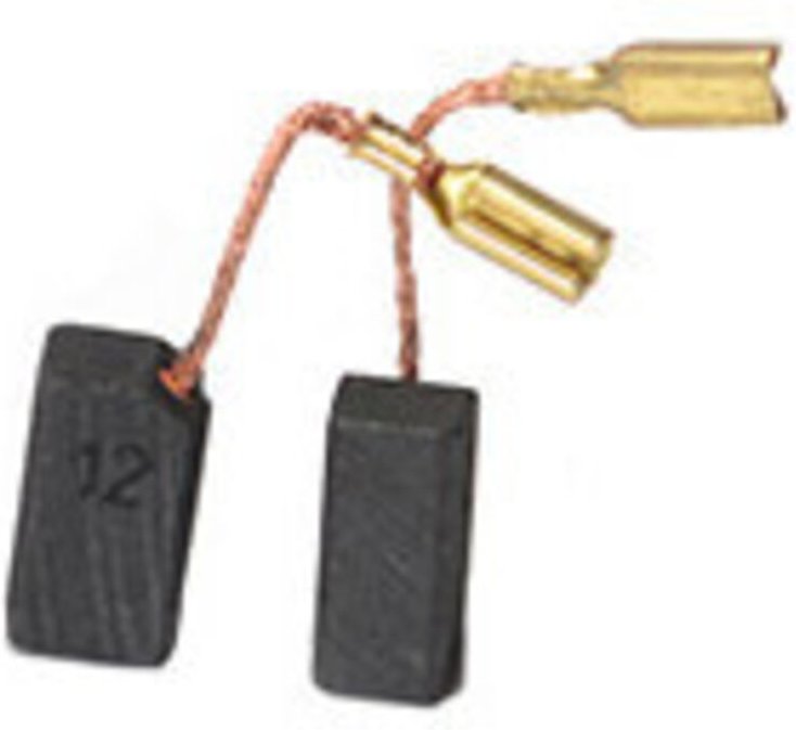 Set aus 2 anpassbaren Kohlen für Black & Decker, Elu, De Walt. Maße: 6,3 x 8 x 13,5 mm.