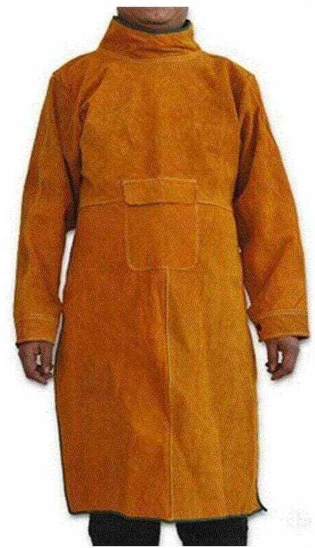 - Grembiule da saldatura in pelle bovina per uomo e donna - Resistente alle scintille e alle alte temperature - 100 cm