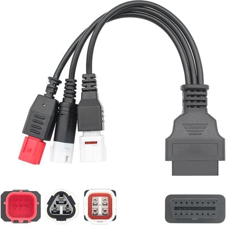 OBD2-Diagnosekabel für Kline Euro5 Motorrad, 16-Polig auf 3-Polig, 4-Polig, 6-Polig, OBD2 3-In-1-Diagnoseadapter