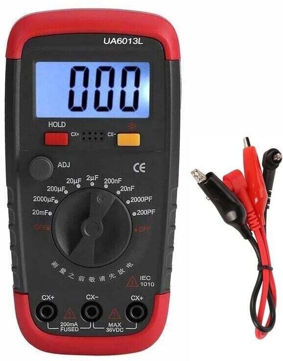 Digitales Kapazitätsmessgerät, professioneller Kapazitätstester 0,1 pF – 20.000 µF, mit hintergrundbeleuchtetem LCD-Disp...