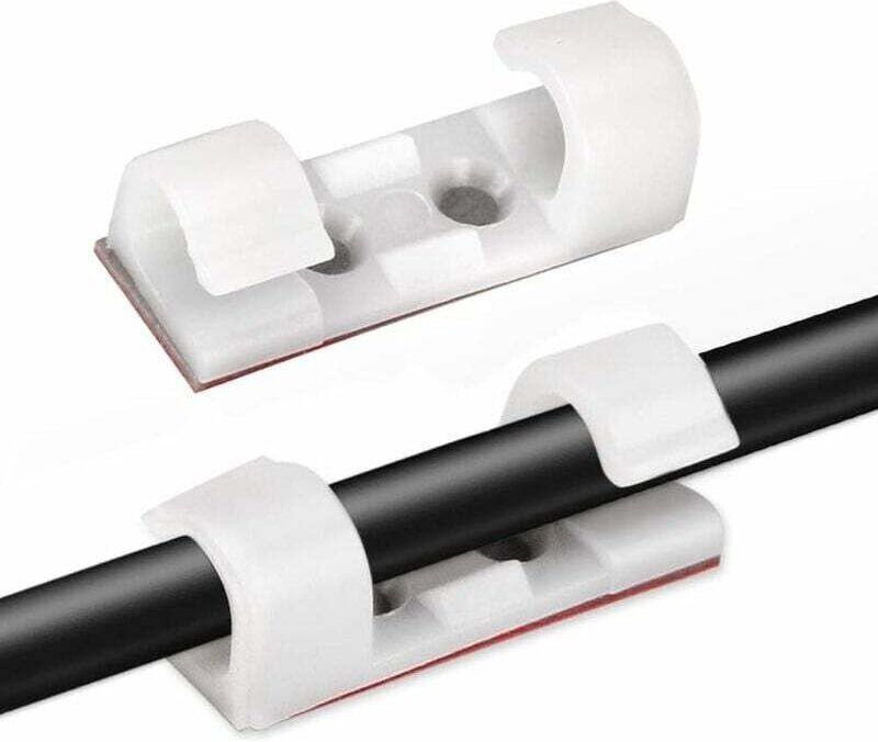 Odipie - 20 Stück Wandkabelclips und -binder, selbstklebende Kabelclips, Kabelführung, selbstklebende Befestigung, Kabel...