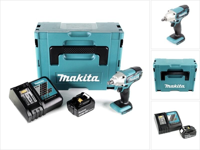 Makita DTW 190 RM1J 18V Li-Ion Akku Schlagschrauber im Makpac - mit 1x BL 1840 B 4,0 Ah Akku mit LED - Anzeige, 1x DC 18...