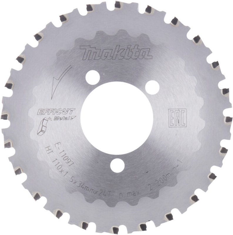 E-11097 Kreissägeblatt tct Efficut 110x34mm 24T DSC251 Metall - Makita