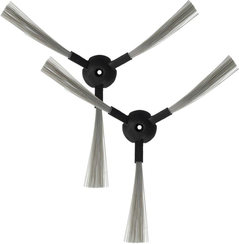 2x Seitenbürste kompatibel mit Solac Ecogenic AA3400 Saugroboter - Reinigungsbürsten Set, schwarz / grau - Vhbw