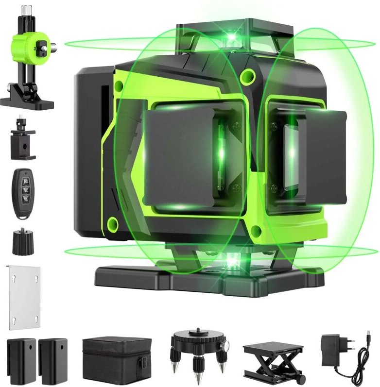 Selbstnivellierender Grünlaser mit 16 Linien & Akku