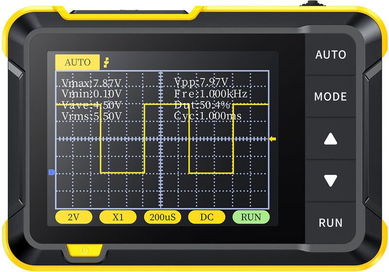 FNIRSI DSO152 Mini-Tragbares Digitaloszilloskop, 2,5 MSa/s, 200 kHz, analoge Bandbreite, 800 VPP mit PWM-Ausgang (Standa...