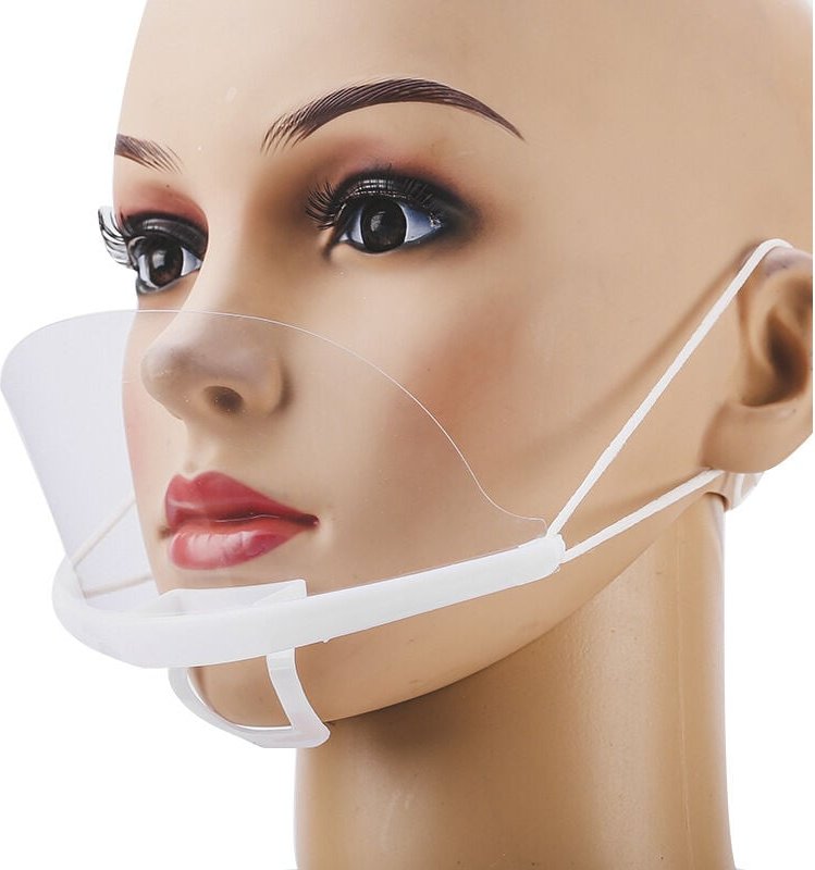 10 Stück wiederverwendbares Schutzvisier, transparenter Antibeschlag-Gesichtsschutz——