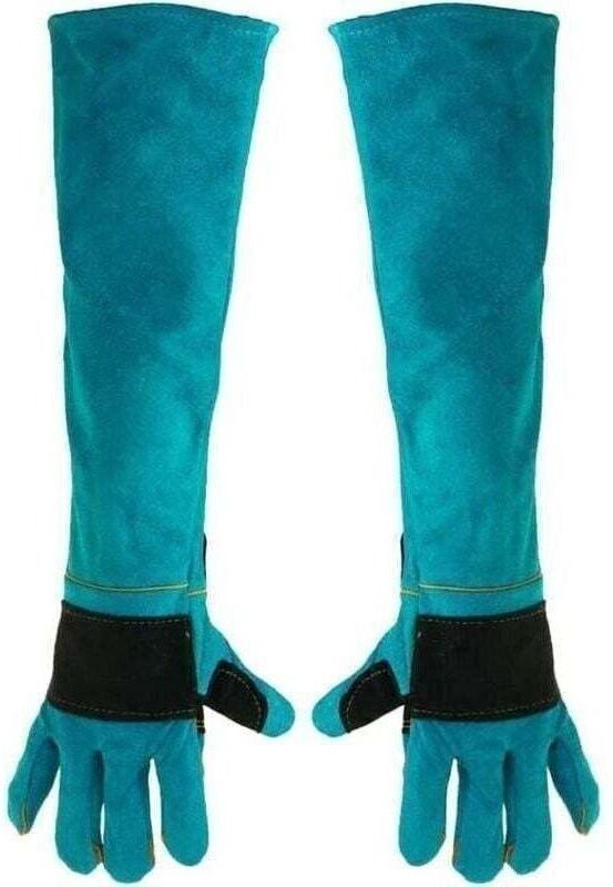 60 cm lange Schweißerhandschuhe, hitzebeständige Leder-Schweißerhandschuhe, verlängerte Schweißerhandschuhe, 1 Paar, PSA...