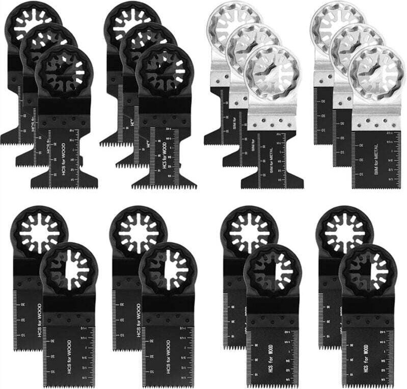 20-teiliges Set multifunktionaler oszillierender Sägeblätter zum Schneiden von Metall und Holz