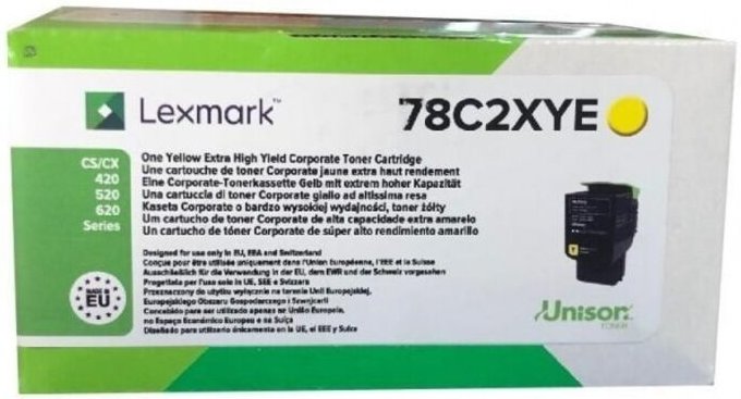Lexmark 78C2XYE Gelbe Laser-Tonerkartusche – Hohe Ergiebigkeit