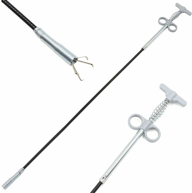 Flexible Krallenzange Rohrreinigungswerkzeug Greifwerkzeug (Federdrucksystem) 4 Krallen Multifunktionswerkzeug für Küche...