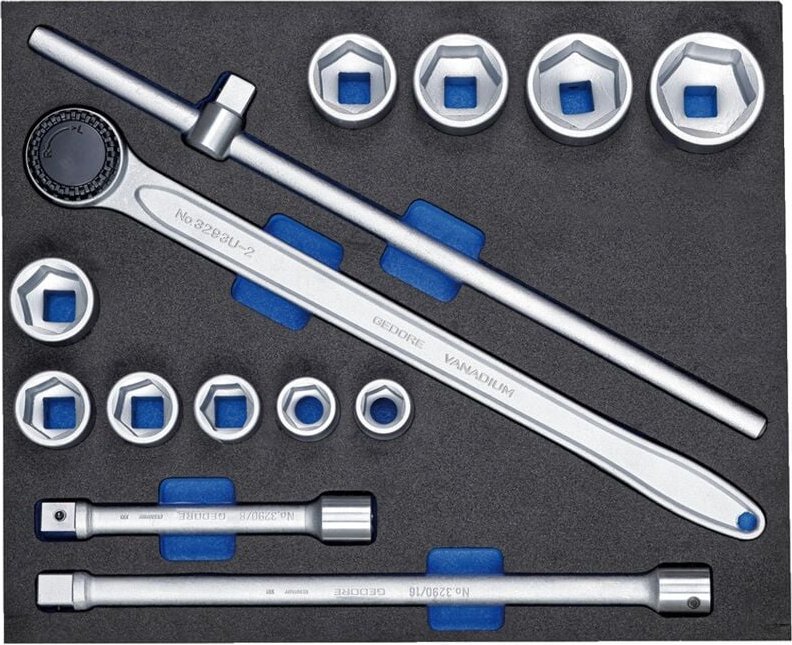 Steckschlüssel-Sortiment 3/4 in Check-Tool-Modul, 14-tlg. - Gedore
