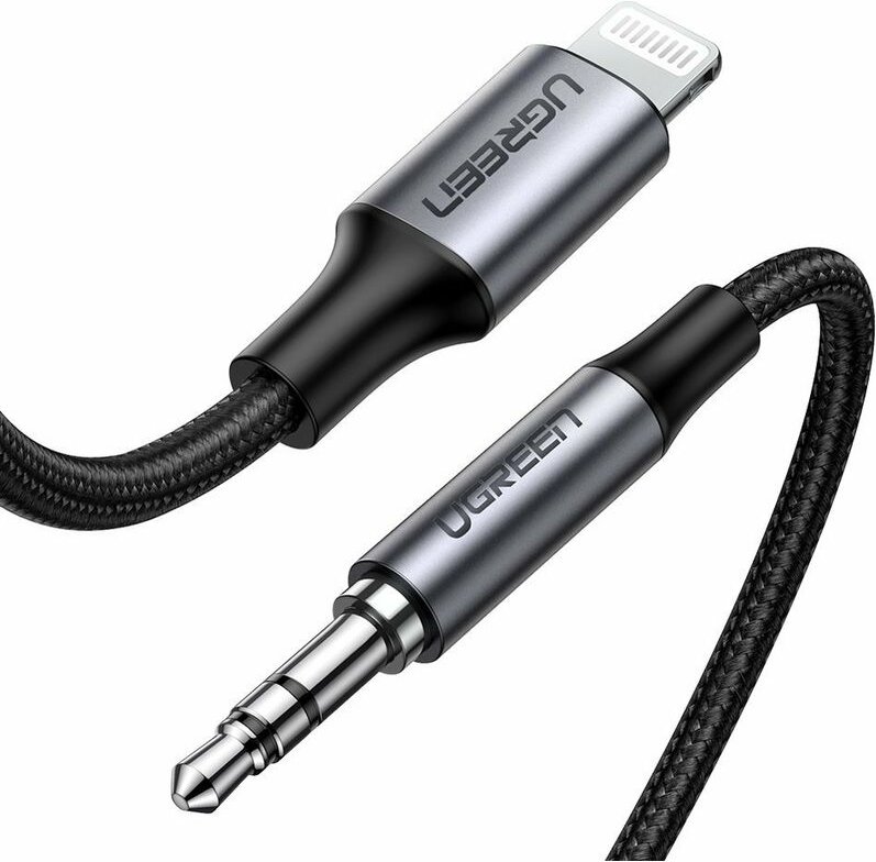 Kabel aux mfi iPhone Audiokabel 3,5mm Miniklinke 1 Meter Adapter HiFi Klinke Adapter, grau - Ugreen
