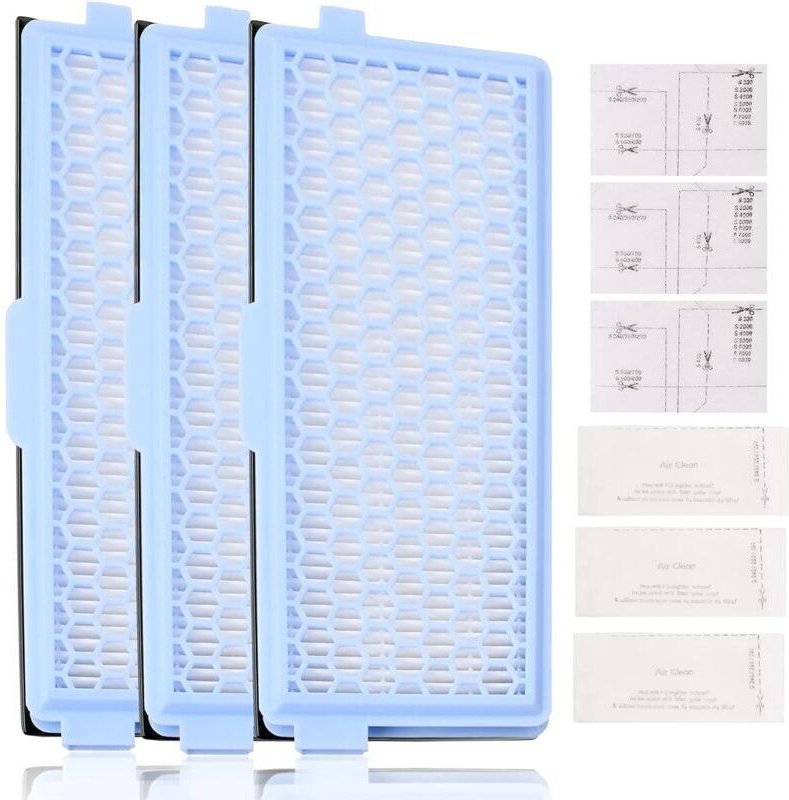 Set mit 3 Filtern für Miele-Staubsauger, bestehend aus 3 Active AirClean-Filtern und 3 Motorfiltern, passend für die Ser...
