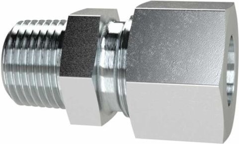 Gerade Einschraubverschraubung, r 3/8 a., Rohr-Ø 10, Stahl verz. - Riegler