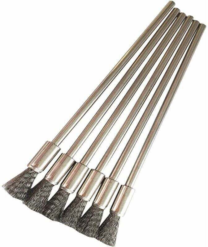 10 Stück Edelstahl-Draht-Reinigungsbürsten, feine Metallbürstenstiftspitzen, Farbentfernungsspitzen, Rostpolieraufsatz f...