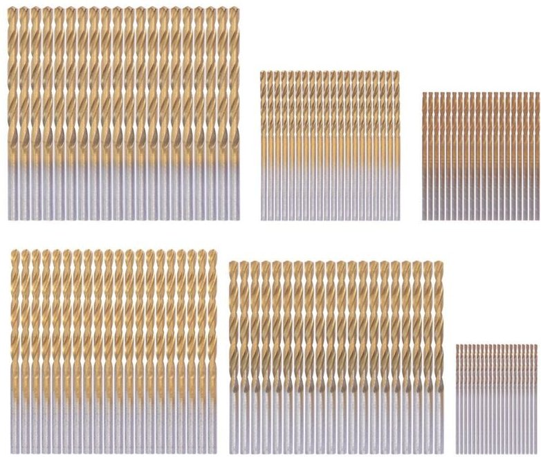 120-teiliges Titan-Bohrer-Set, HSS-Bits für Metall, Stahl, Holz, Kunststoff, Kupfer, Aluminiumlegierung, 1 mm bis 3,5 mm