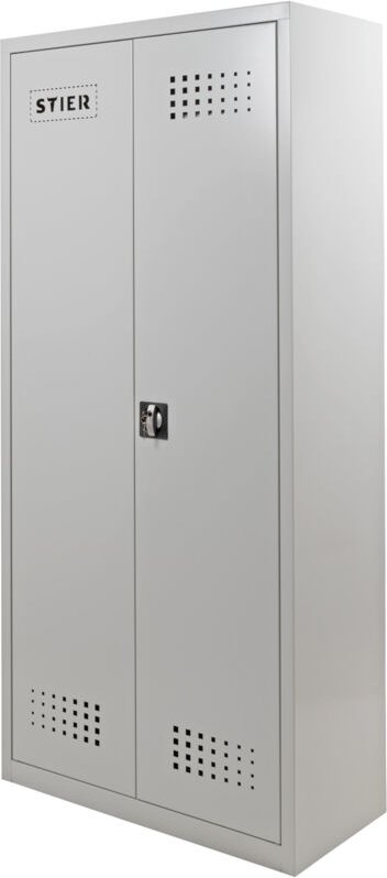 STIER Umweltschrank, mit 4 verzinkten Wannenböden, 1950x920x420mm, abschließbar, für Gefahrstoffe, robuste Bauweise