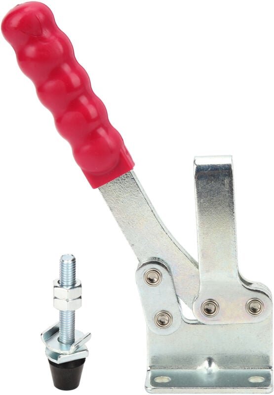 Schweiß-Kniehebelklemme, vertikale Montage aus legiertem Stahl, mit 85° Öffnungswinkel, Haltekraft GH-203-P 227 kg, Schn...