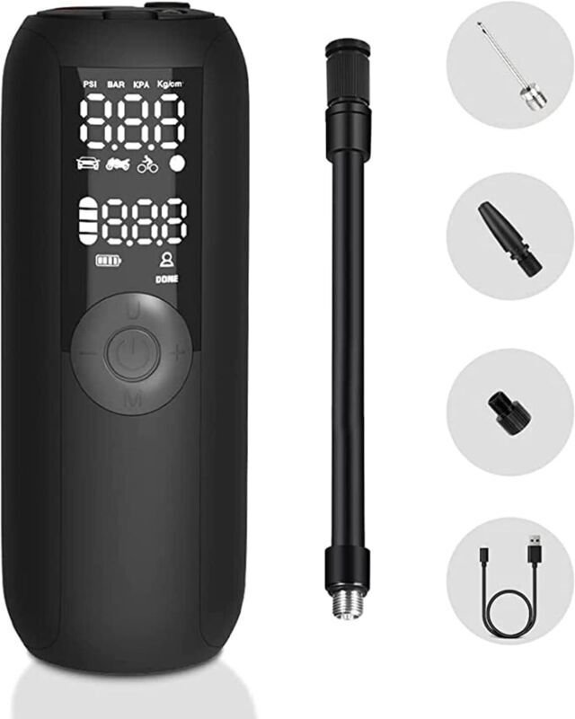 150PSI Autoreifenfüller, Mini-Luftkompressor für Autos und Fahrräder, automatische Abschaltung mit Presta- und Schrader-...