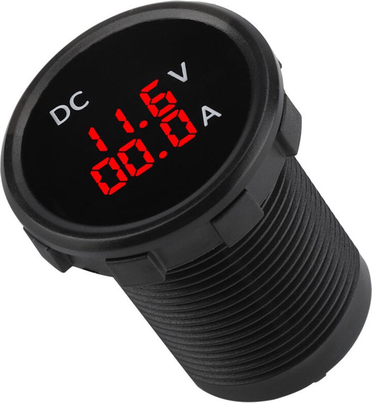 2-in-1-Digitalvoltmeter/Amperemeter, Keenso rote LED-Anzeige für 12-24V Digitalvoltmeter/Amperemeter.