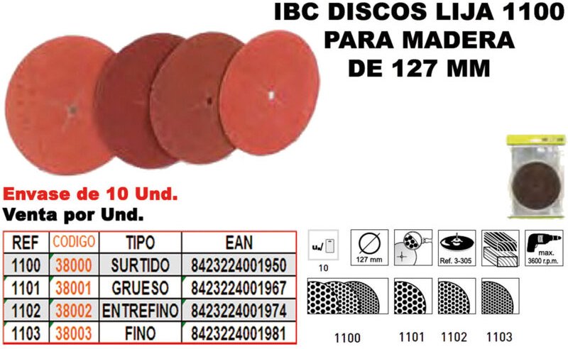IBC 10 Feinschleifscheiben 127 mm Holz