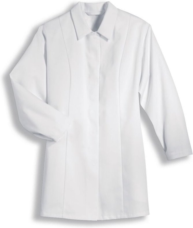 Uvex 474 Damen-Arbeitsschirt - Weiße Frauen-Kasack - Hochverschließfest und mit Reverskragen: 40/42