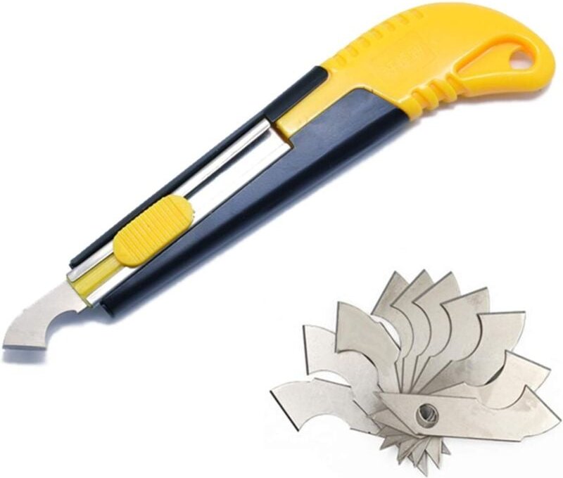 Linghhang - Ein gelb-schwarzes Allzweck-Glasschneidermesser mit 10 Ersatzklingen