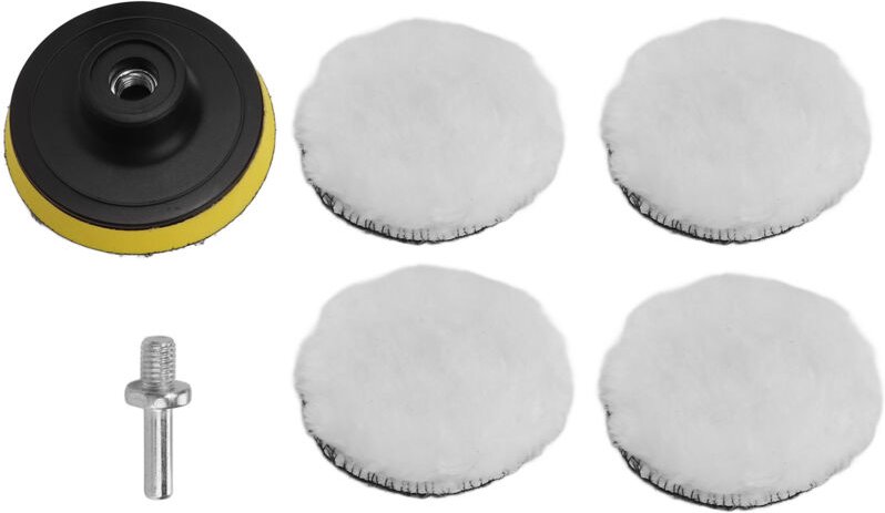 3-Zoll-Polierpad-Set aus Imitationswolle, 6-teilig, mit 5/8-Zoll-11-Bohradapter, Polierpads für Autopoliermaschinen.