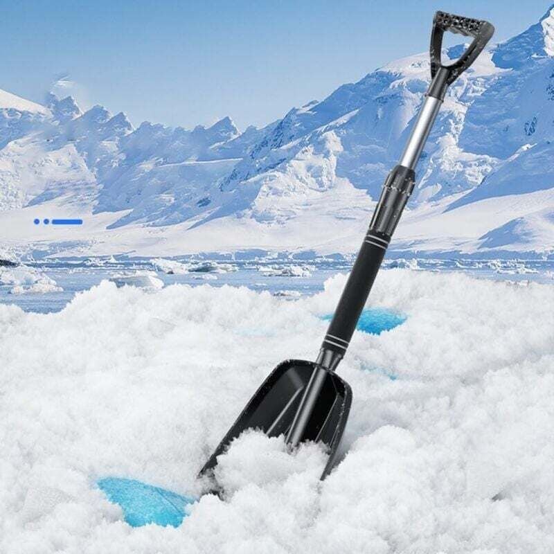 Einziehbare Schneeschaufel aus Aluminium, leicht, tragbar, faltbar, Schneeschaufel zum Entfernen von Eis und Schnee