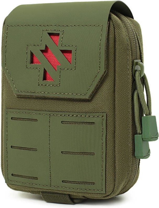 Taktische Sanitätstasche – Erste-Hilfe-Set & abnehmbares IFAK Molle-kompatibel 1000D Nylon D-Ring-Verschluss (Armeegrün)