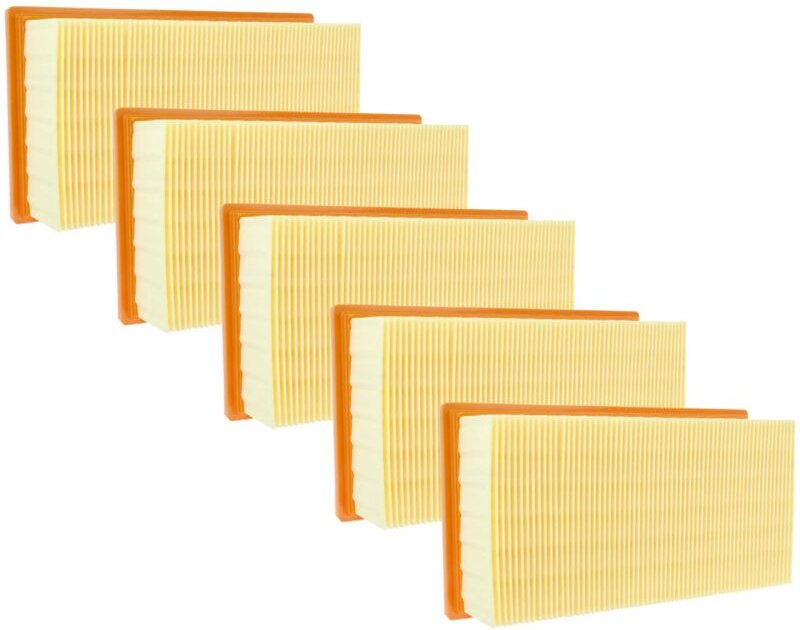 vhbw 5x Flachfaltenfilter L - M kompatibel mit Kärcher NT 22/1 Ap BP, NT 14/1 Eco Te Adv L Nass-/Trockensauger Staubsaug...